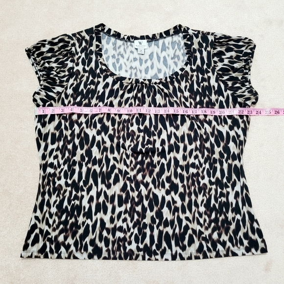 Worthington Woman Stretch Plus Size Short Sleeve Animal Print Blouse Size 1X - Picture 5 of 11